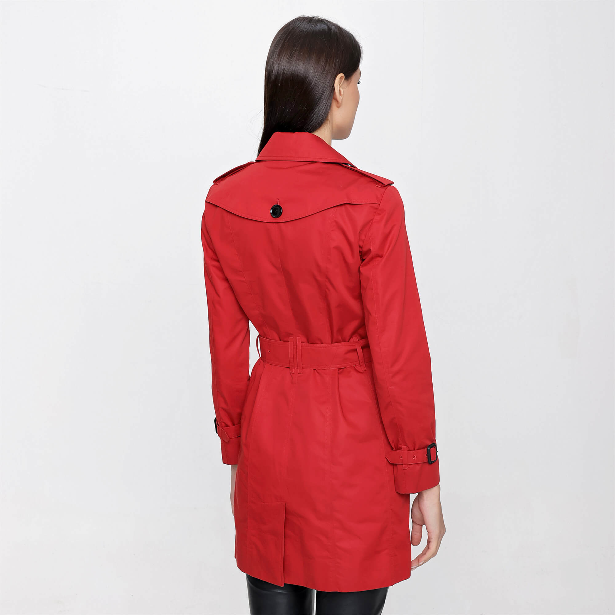 Burberry - Red Cotton & Polyamide Trench Coat